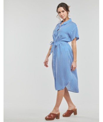 Robe femmes Vero Moda VMBUMPY SS CALF SHIRT DRESS NOOS Bleu