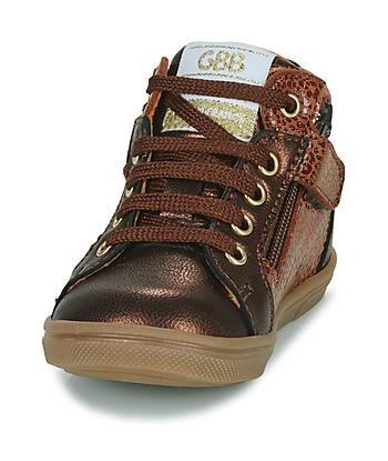 Baskets montantes enfant filles GBB VALA Marron