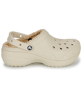 Sabots femmes Crocs Classic Platform Lined Clog W Beige
