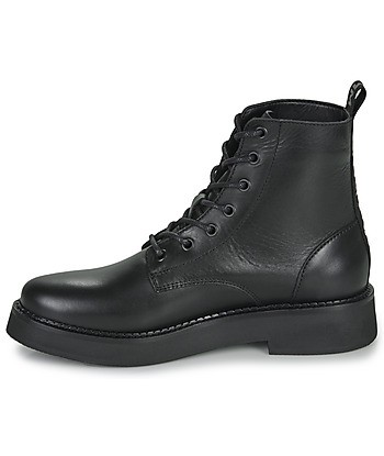 Boots femmes Tommy Jeans TJW LACE UP FLAT BOOT Noir