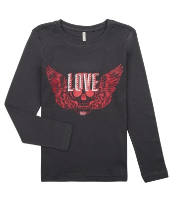 T-shirt enfant filles Only KOGTENNA FIT L/S BOX TOP CS Noir