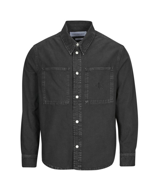Blouson hommes Calvin Klein Jeans CANVAS RELAXED LINEAR SHIRT Noir