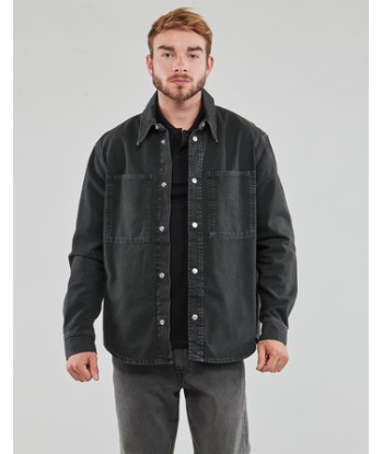 Blouson hommes Calvin Klein Jeans CANVAS RELAXED LINEAR SHIRT Noir