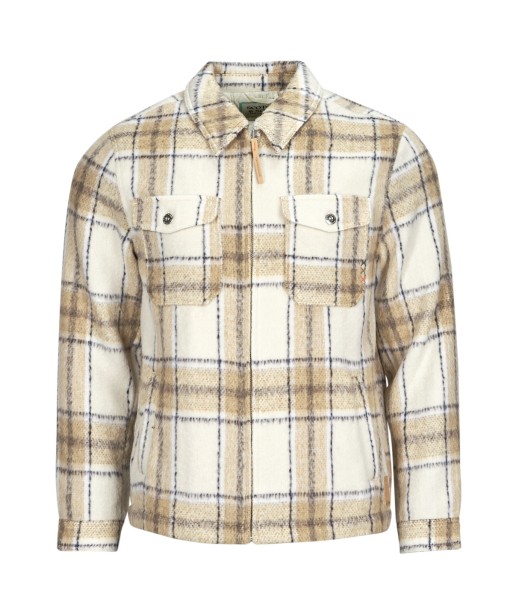 Blouson hommes Scotch & Soda Wool-Blend Zip-Thru Check Overshirt Marro