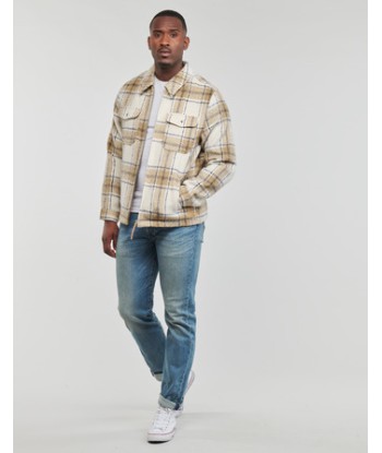 Blouson hommes Scotch & Soda Wool-Blend Zip-Thru Check Overshirt Marro