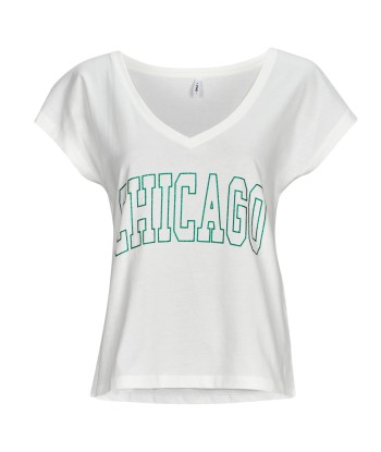 T-shirt femmes Only ONLKELLY S/S V-NECK TOP BOX CS JRS Blanc