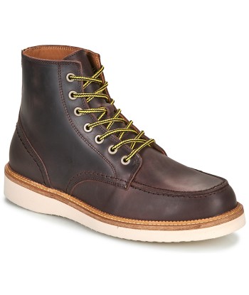 Boots hommes Selected SLHTEO NEW LEATHER MOC-TOE BOOT Marron