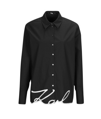 Chemise femmes Karl Lagerfeld KARL HEM SIGNATURE SHIRT Noir