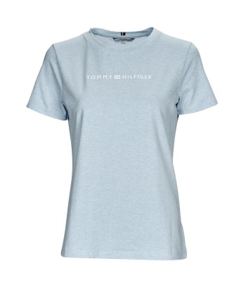 T-shirt femmes Tommy Hilfiger REG FROSTED CORP LOGO C-NK SS Bleu