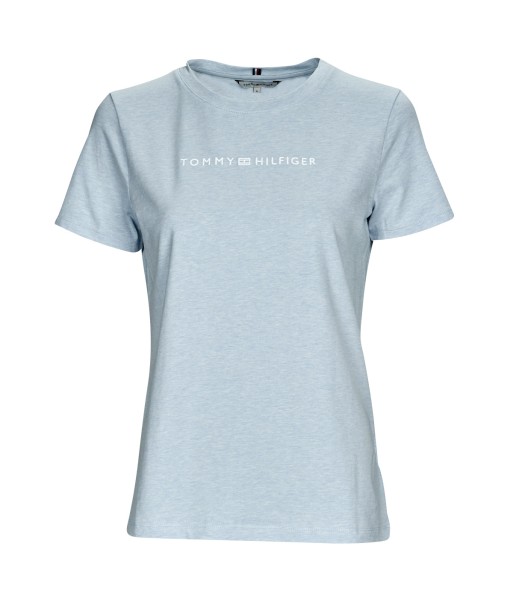 T-shirt femmes Tommy Hilfiger REG FROSTED CORP LOGO C-NK SS Bleu