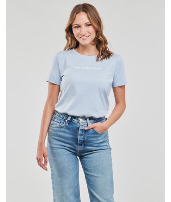 T-shirt femmes Tommy Hilfiger REG FROSTED CORP LOGO C-NK SS Bleu