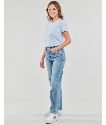 T-shirt femmes Tommy Hilfiger REG FROSTED CORP LOGO C-NK SS Bleu