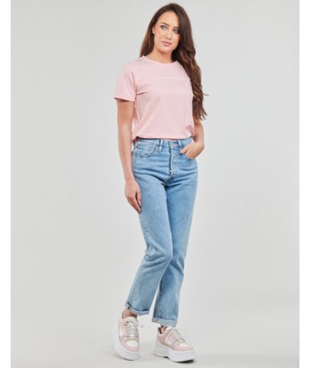 T-shirt femmes Tommy Hilfiger REG FROSTED CORP LOGO C-NK SS Rose