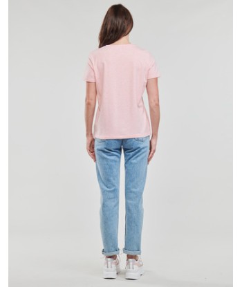 T-shirt femmes Tommy Hilfiger REG FROSTED CORP LOGO C-NK SS Rose