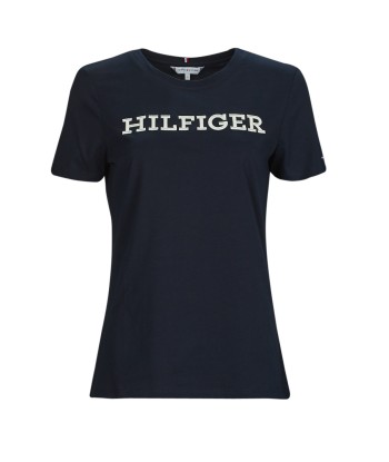 T-shirt femmes Tommy Hilfiger REG MONOTYPE EMB C-NK SS Marine