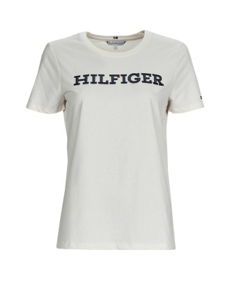 T-shirt femmes Tommy Hilfiger REG MONOTYPE EMB C-NK SS Blanc