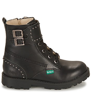 Boots enfant filles Kickers GROOROCK Noir