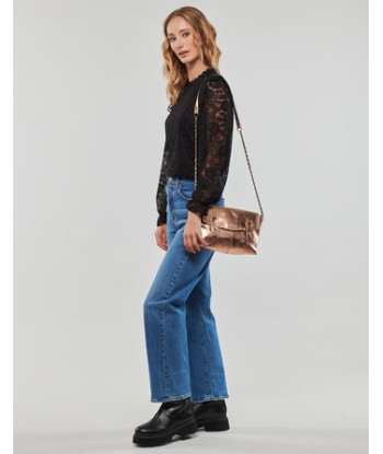 Chemise femmes Pieces PCOLLINE LS LACE TOP NOOS BC Noir