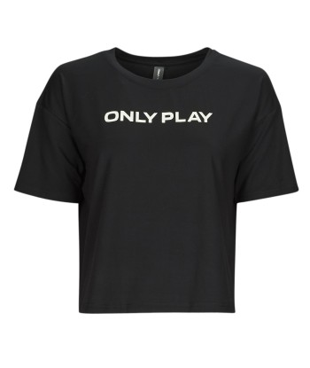 T-shirt femmes Only Play ONPFONT LOGO SHORT SS TRAIN TEE Noir