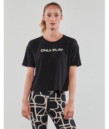 T-shirt femmes Only Play ONPFONT LOGO SHORT SS TRAIN TEE Noir