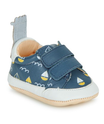 Chaussons enfant garcons Easy Peasy MY BLUMOO PTI'VELCRO Bleu