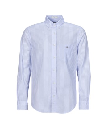 Chemise hommes Gant REG POPLIN STRIPE SHIRT Bleu