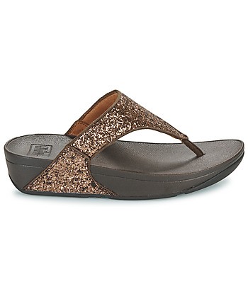 Tongs femmes FitFlop Lulu Glitter Toe-Thongs Marron