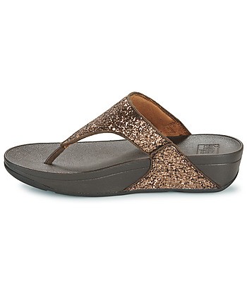 Tongs femmes FitFlop Lulu Glitter Toe-Thongs Marron
