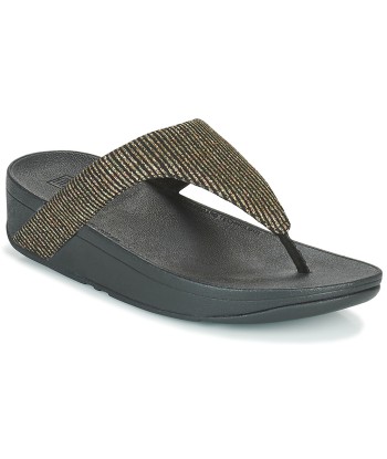 Tongs femmes FitFlop LOTTIE GLITTER STRIPE TOE-THONGS Noir