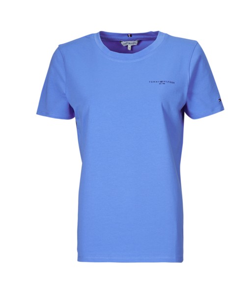 T-shirt femmes Tommy Hilfiger 1985 REG MINI CORP LOGOC-NK SS Bleu