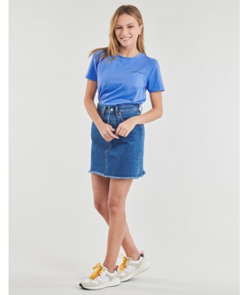 T-shirt femmes Tommy Hilfiger 1985 REG MINI CORP LOGOC-NK SS Bleu