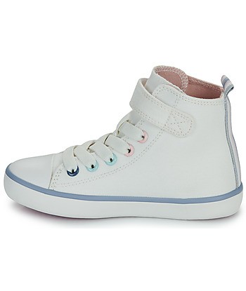 Baskets montantes enfant filles Geox J GISLI GIRL Blanc