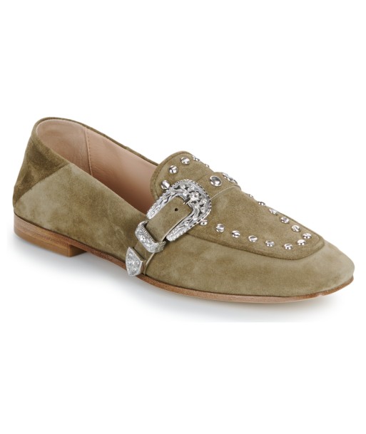 Mocassins femmes Fru.it 8679-586-CUOIO-NATURALE-VELOUR-PLANET Kaki