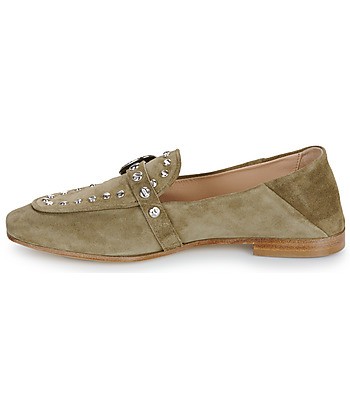 Mocassins femmes Fru.it 8679-586-CUOIO-NATURALE-VELOUR-PLANET Kaki