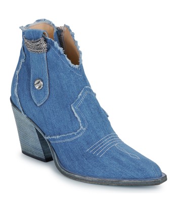 Boots femmes Fru.it 8575-944-CUOIO-GREZZO-JEANS-LAVATO Bleu