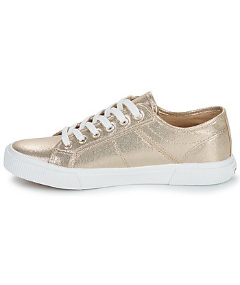 Baskets basses femmes Only ONLNICOLA CANVAS SNEAKER METALLIC Doré