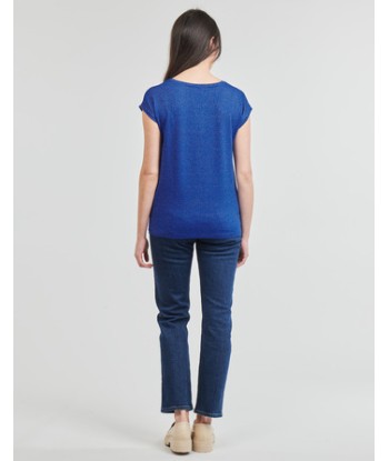 T-shirt femmes Pieces PCBILLO TEE LUREX STRIPES Bleu