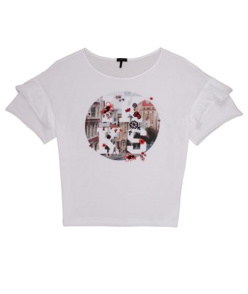 T-shirt enfant filles Ikks DIBILIOU Blanc