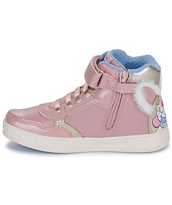Baskets montantes enfant filles Geox J SKYLIN GIRL Rose