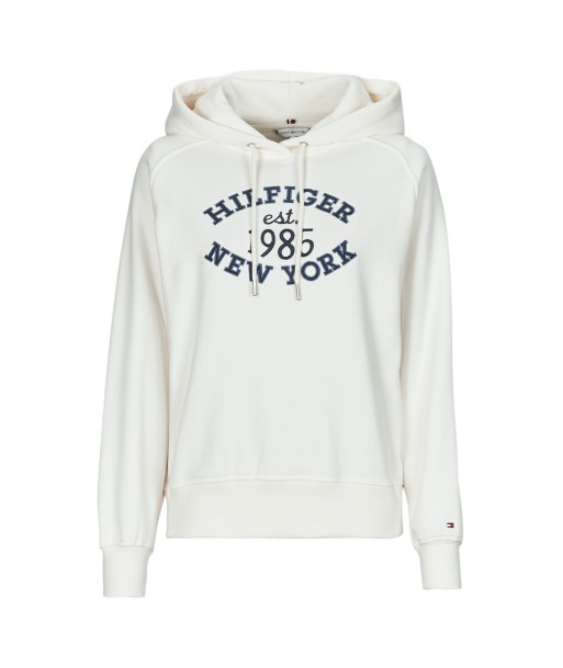 Sweat-shirt femmes Tommy Hilfiger MDRN REG VARSITY HOODIE Blanc