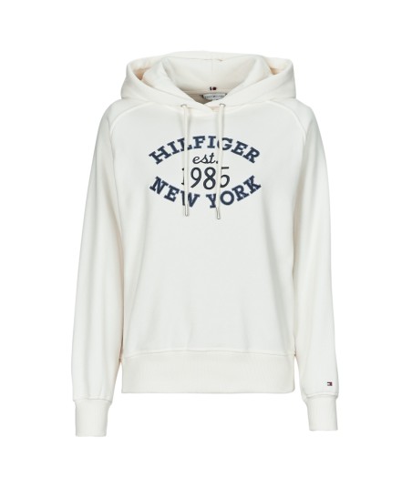 Sweat-shirt femmes Tommy Hilfiger MDRN REG VARSITY HOODIE Blanc