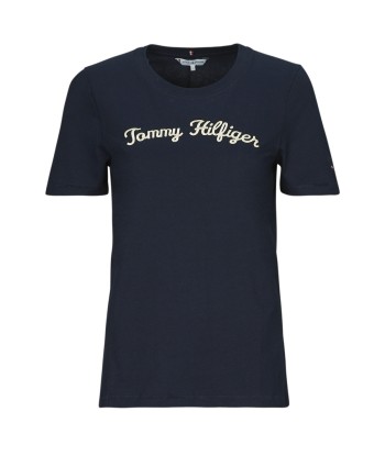 T-shirt femmes Tommy Hilfiger REG SCRIPT C-NK SS Marine