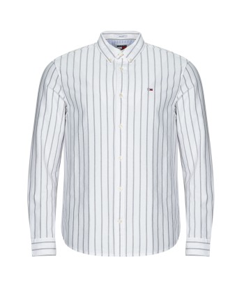Chemise hommes Tommy Jeans TJM REG OXFORD STRIPE SHIRT Blanc