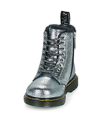 Boots enfant filles Dr. Martens Serena T Silver Distressed Foil Argent