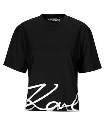 T-shirt femmes Karl Lagerfeld KARL SIGNATURE HEM T-SHIRT Noir