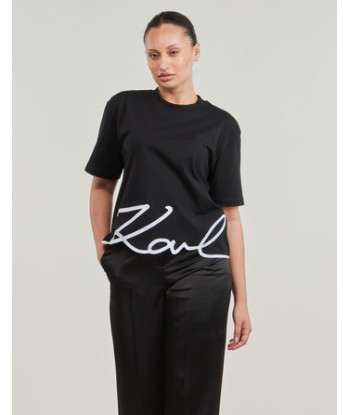 T-shirt femmes Karl Lagerfeld KARL SIGNATURE HEM T-SHIRT Noir