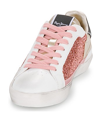 Baskets basses enfant filles Pepe jeans LANE GLITTER G Blanc