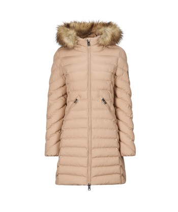 Doudounes femmes Superdry FUJI HOODED MID FAUSSE FOURRURE Beige